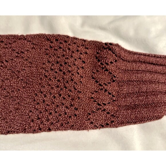 Womens Axcess SOFT Wool Blend Pullover Open Knit Sweater XL  Burgundy Maroon - Picture 6 of 13